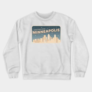 Greetings From Minneapolis Minnesota Retro Night Crewneck Sweatshirt